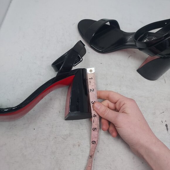 CHRISTIAN LOUBOUTIN Miss Sabina Black Ankle Strap Block Heel Sandal - Picture 12 of 12